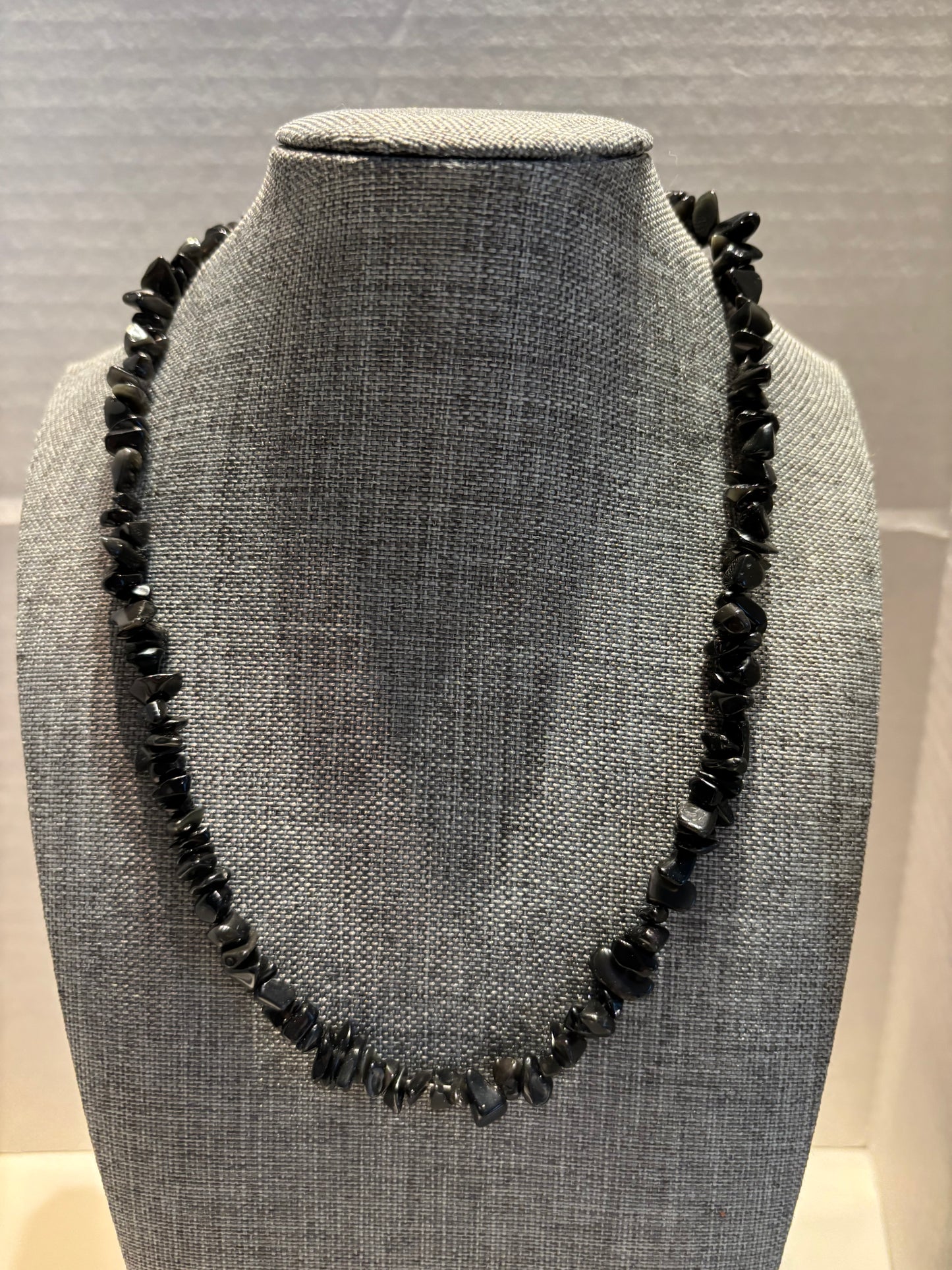 Black Obsidian Protection Chip Necklace