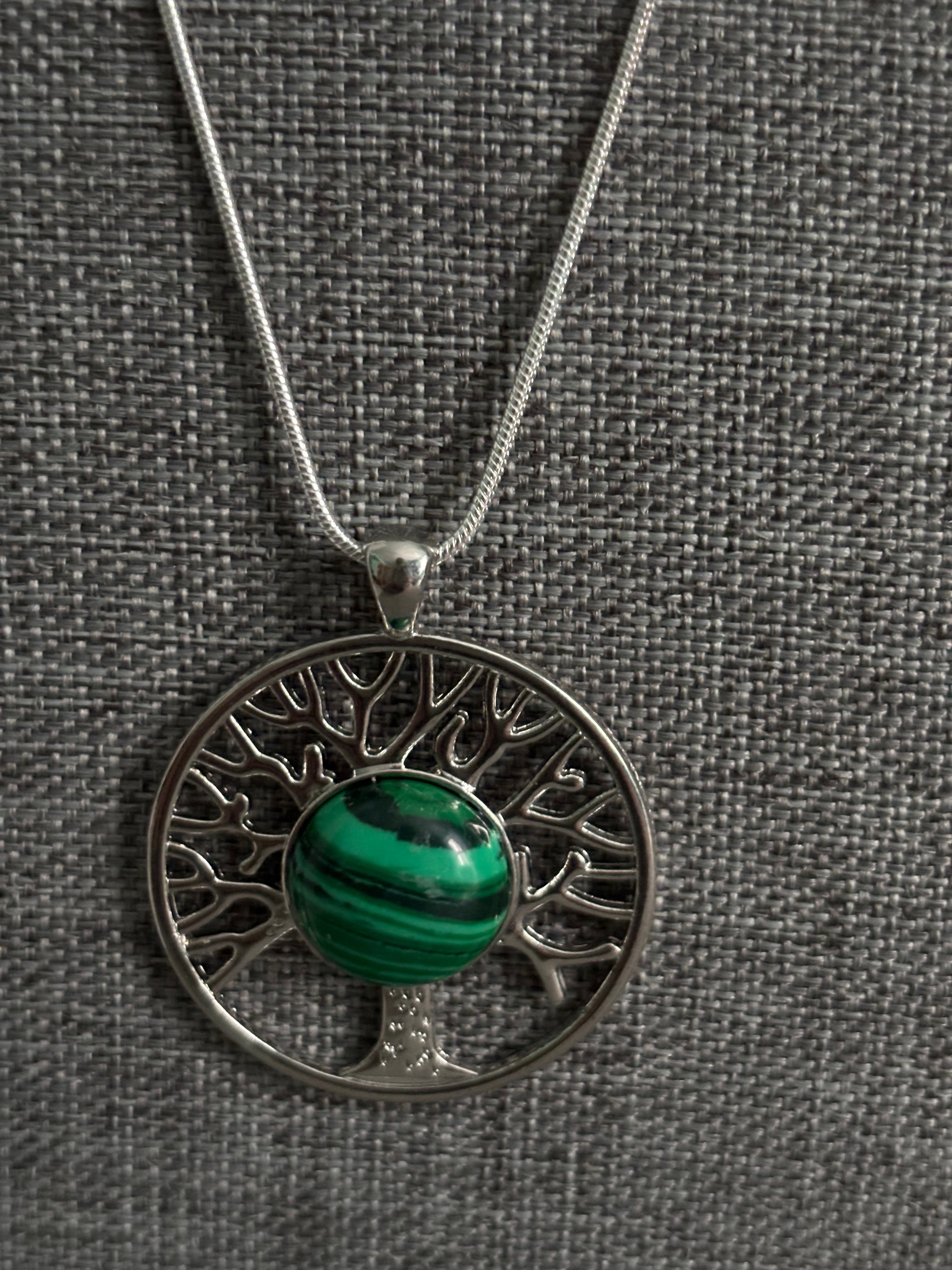 Tree of Life Malachite Energy Necklace