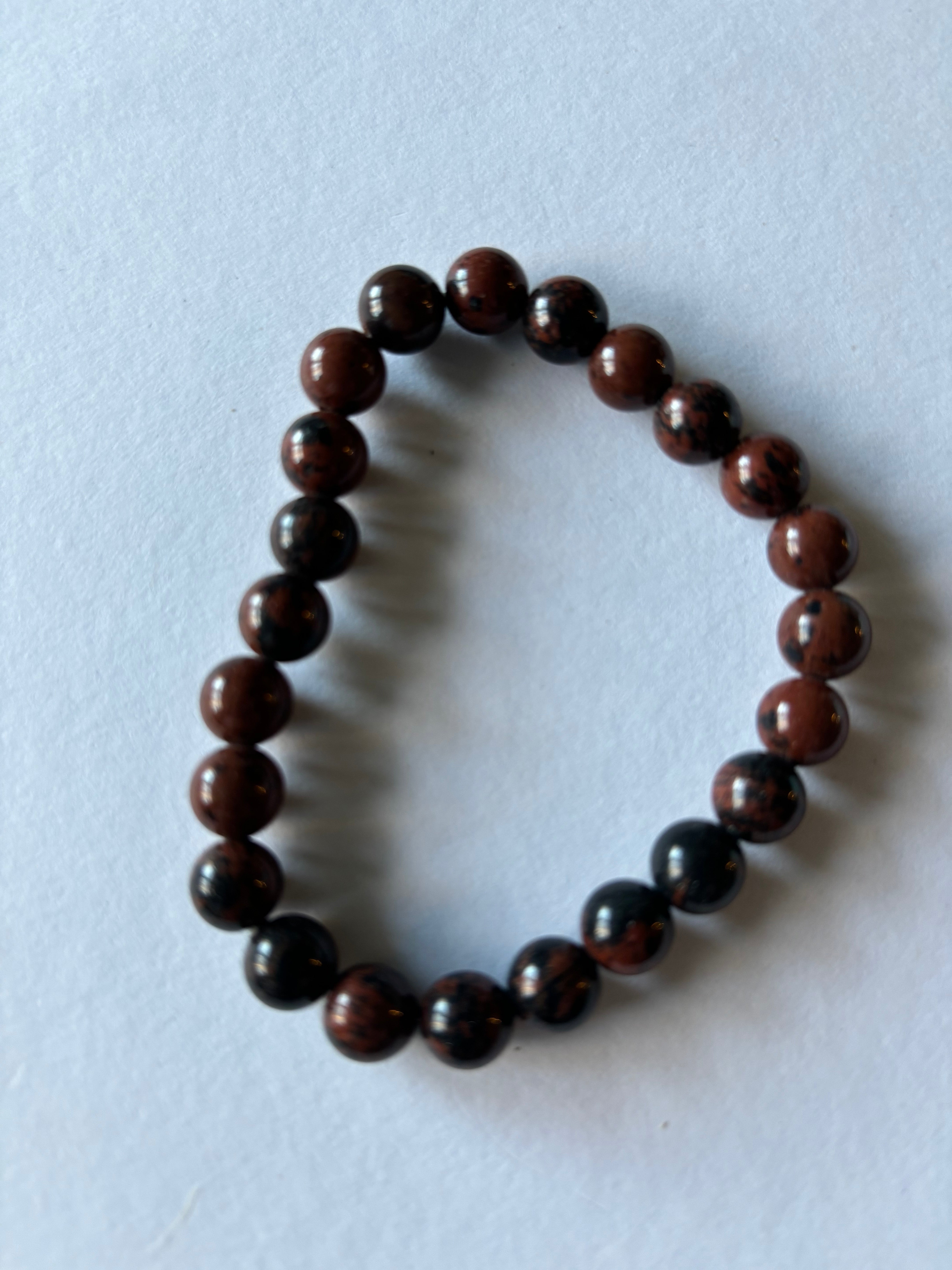 8 MM Mohagany Stretch Bracelet