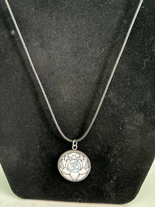 Om Lotus Pendant Necklace - Spiritual and Minimalist Jewelry