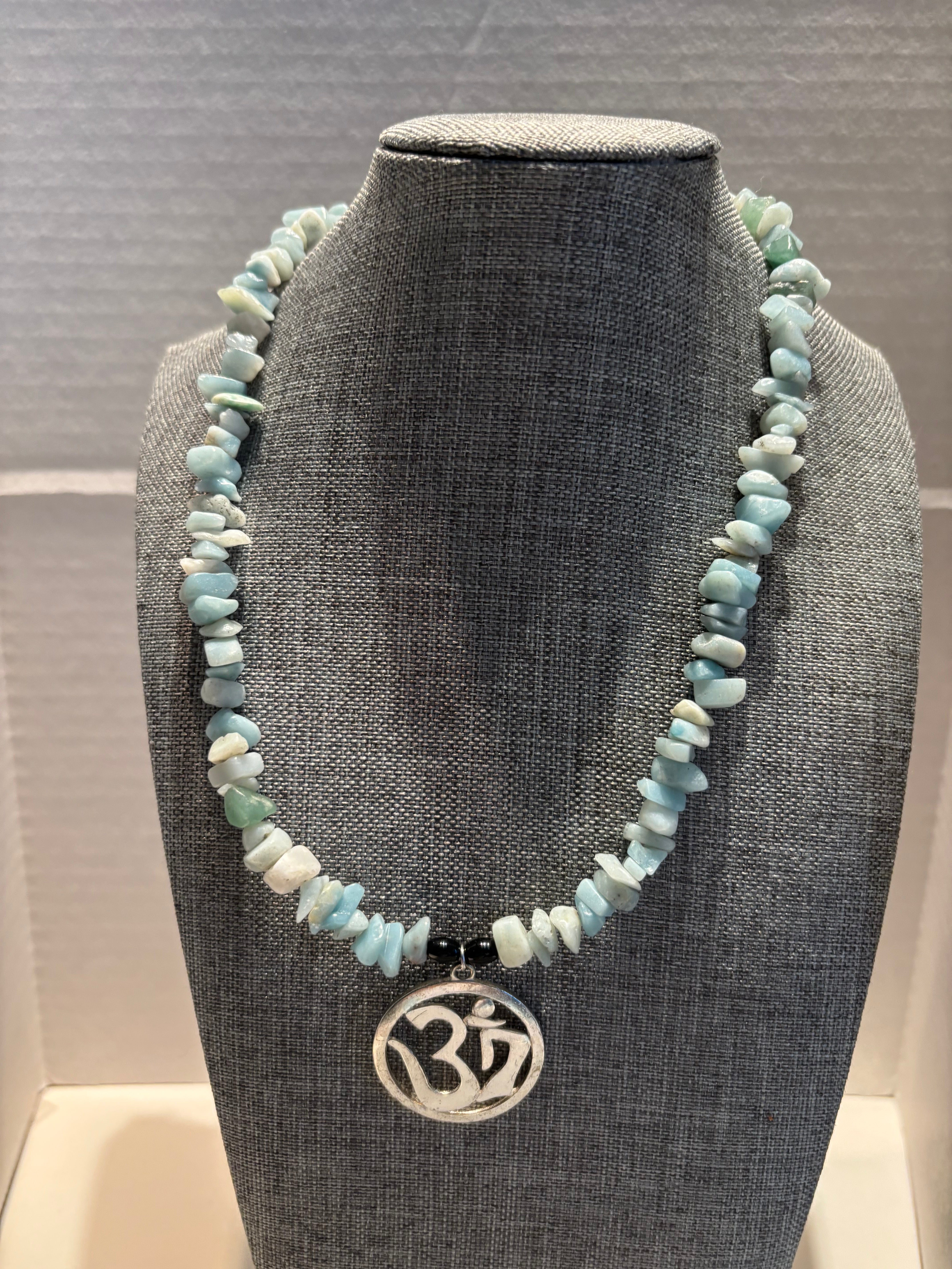 Amazonite OM Necklace for Calm & Alignment