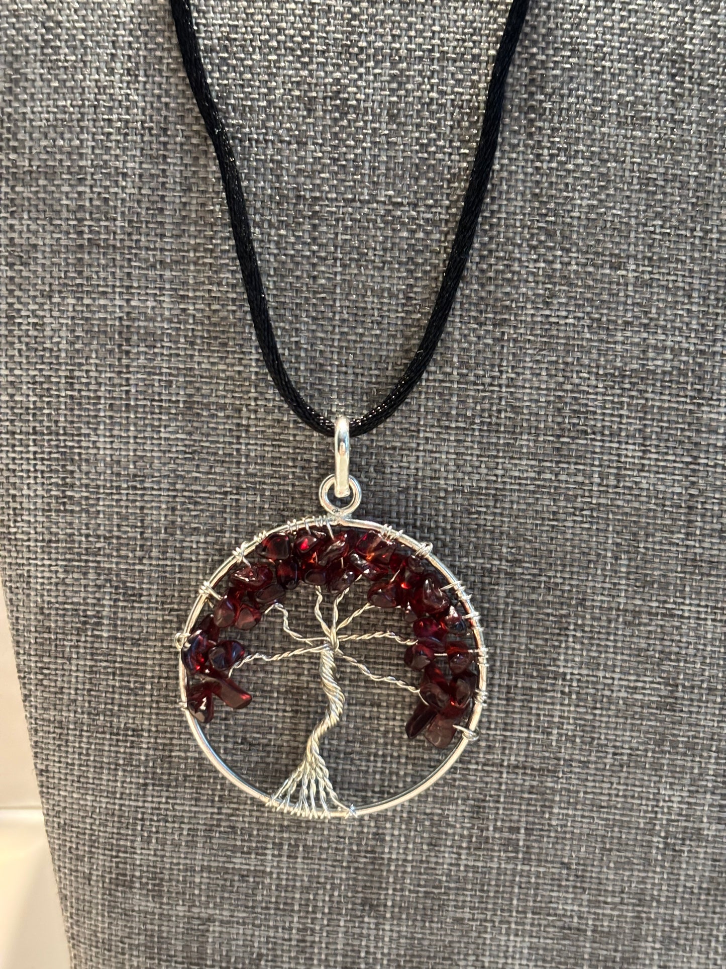 Garnet Tree of Life Strength & Passion Necklace