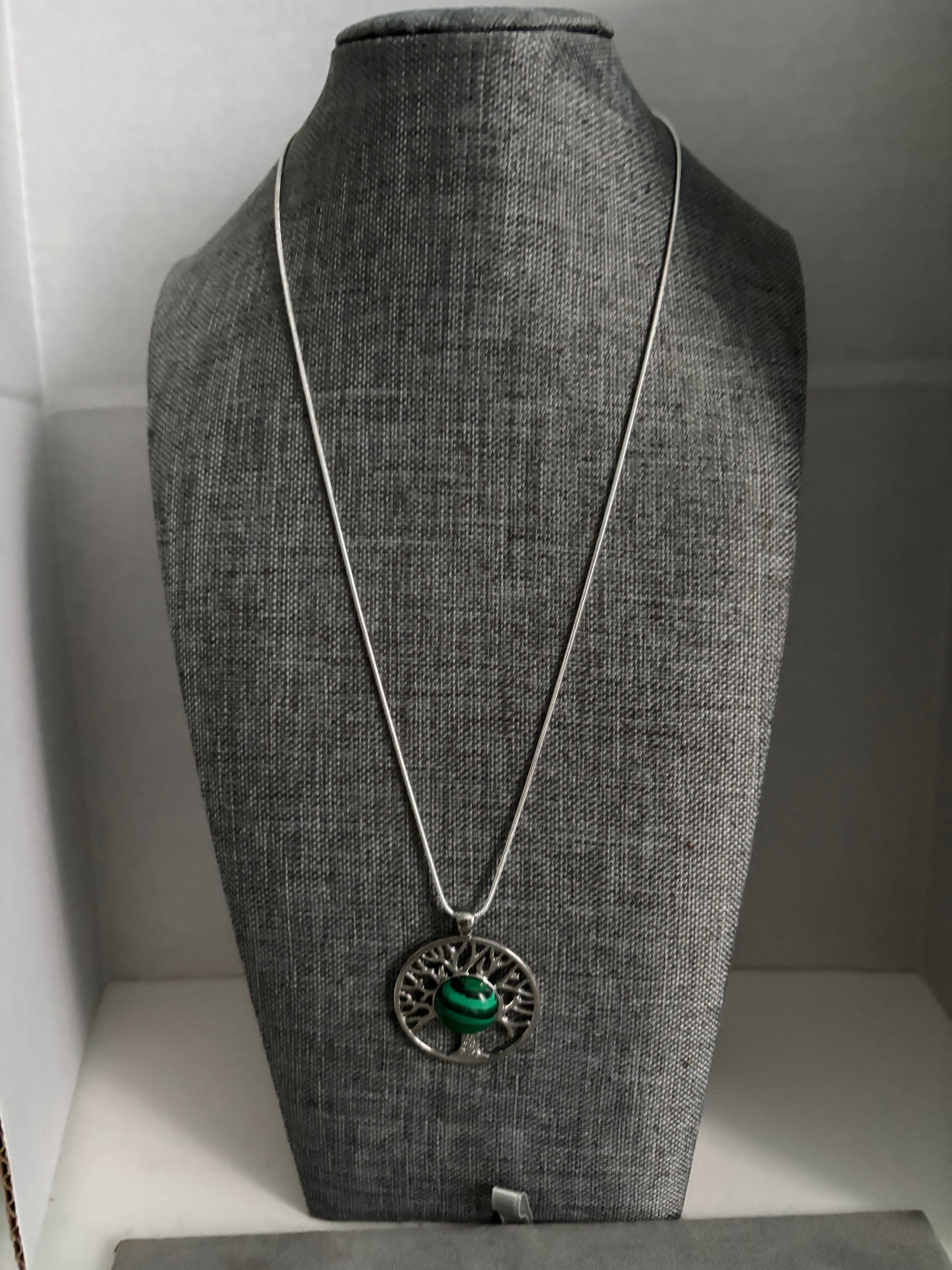 Tree of Life Malachite Energy Necklace