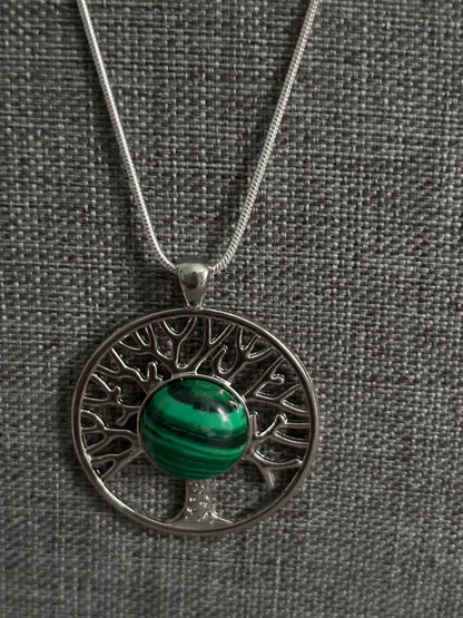 Tree of Life Malachite Energy Necklace