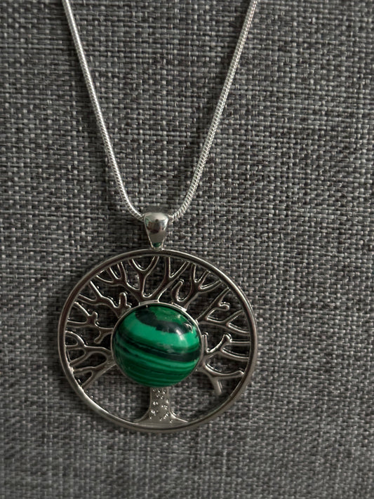 Tree of Life Malachite Energy Necklace