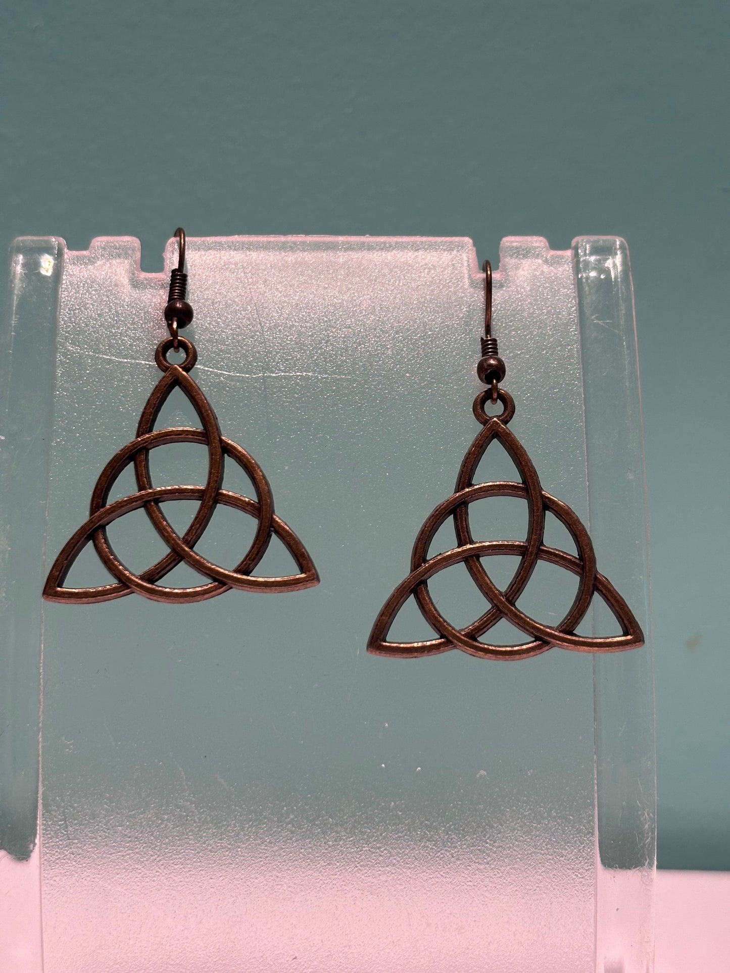 Triquetra Brass Earrings
