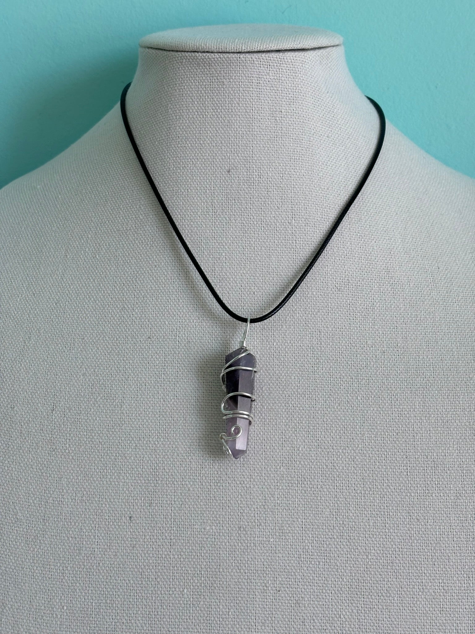 Amethyst Wire Wrapped Point Necklace